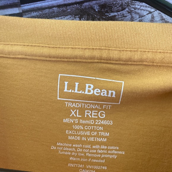 LL Bean Men's Long-Sleeved Shirt Size XL Regular Traditional Fit Yellow - Picture 4 of 4